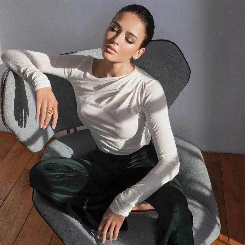 Langarmshirt mit Raffungen