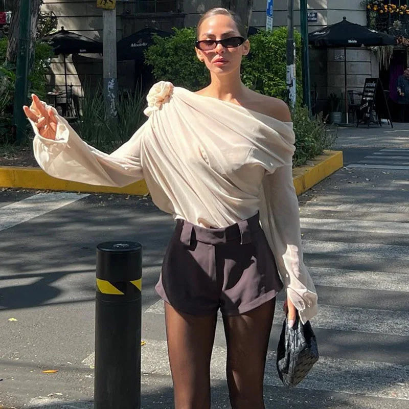 One-Shoulder Bluse