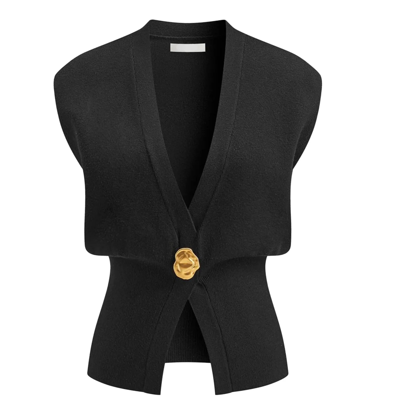 Pulloverweste mit V-Ausschnitt und Knopfleiste