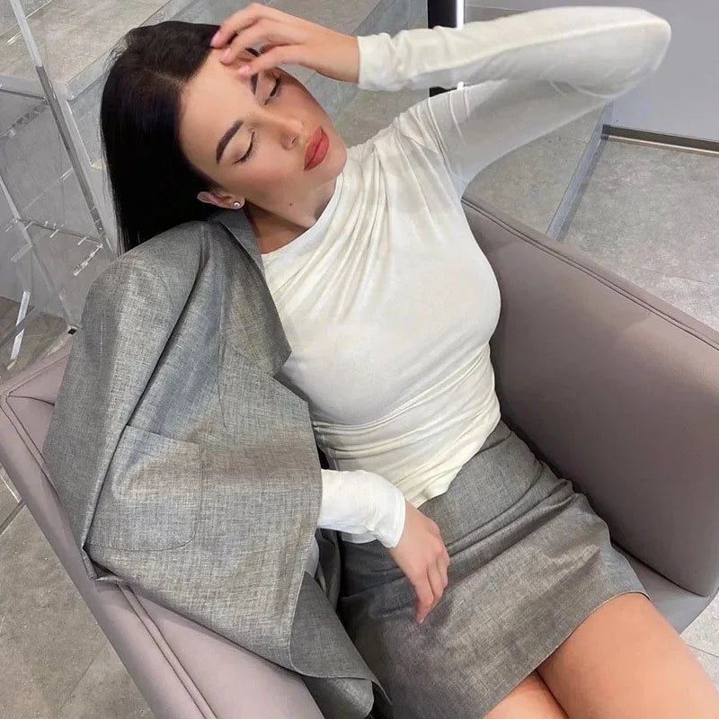 Langarmshirt mit Raffungen