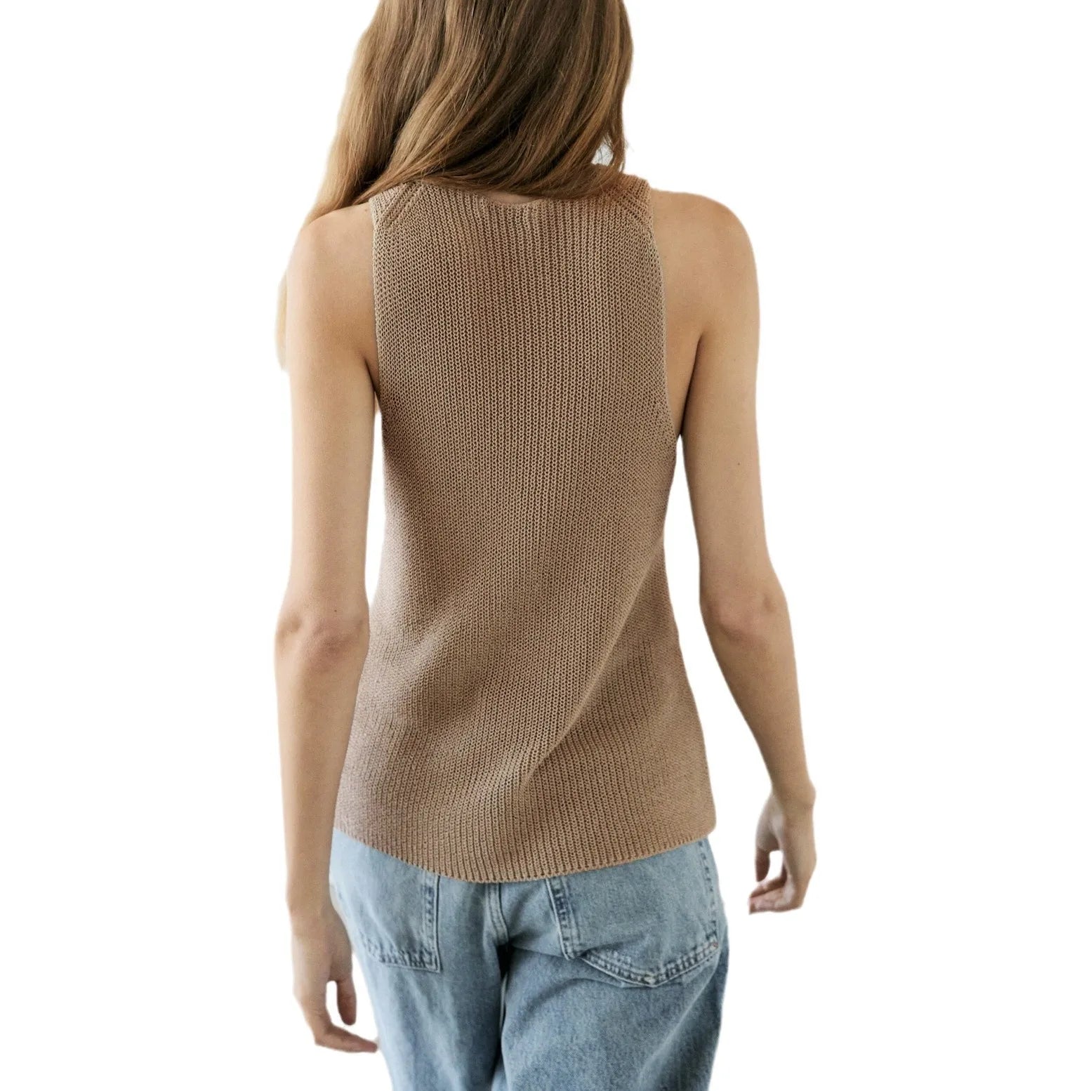 Halter-Tanktop mit überkreuztem Kragen
