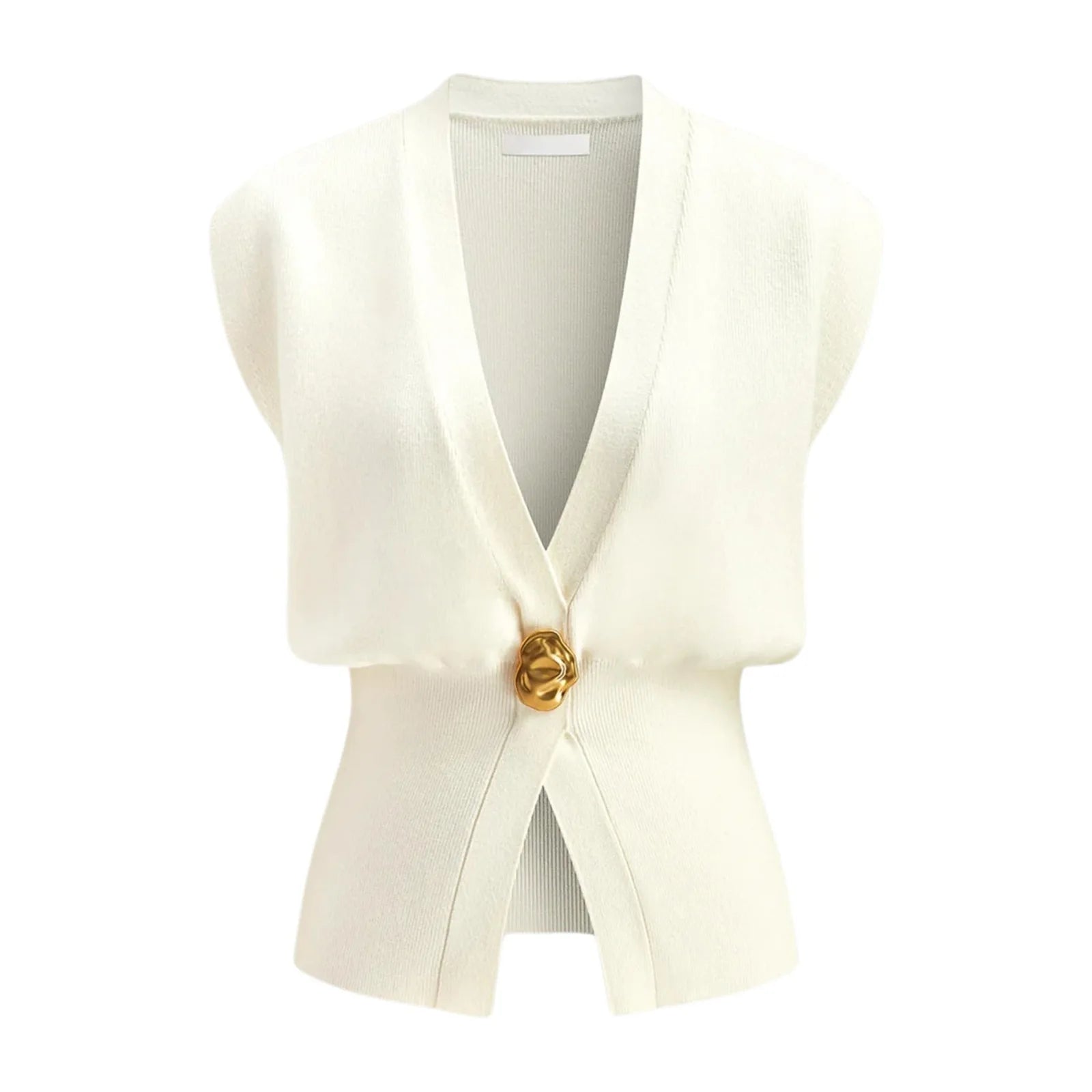 Pulloverweste mit V-Ausschnitt und Knopfleiste