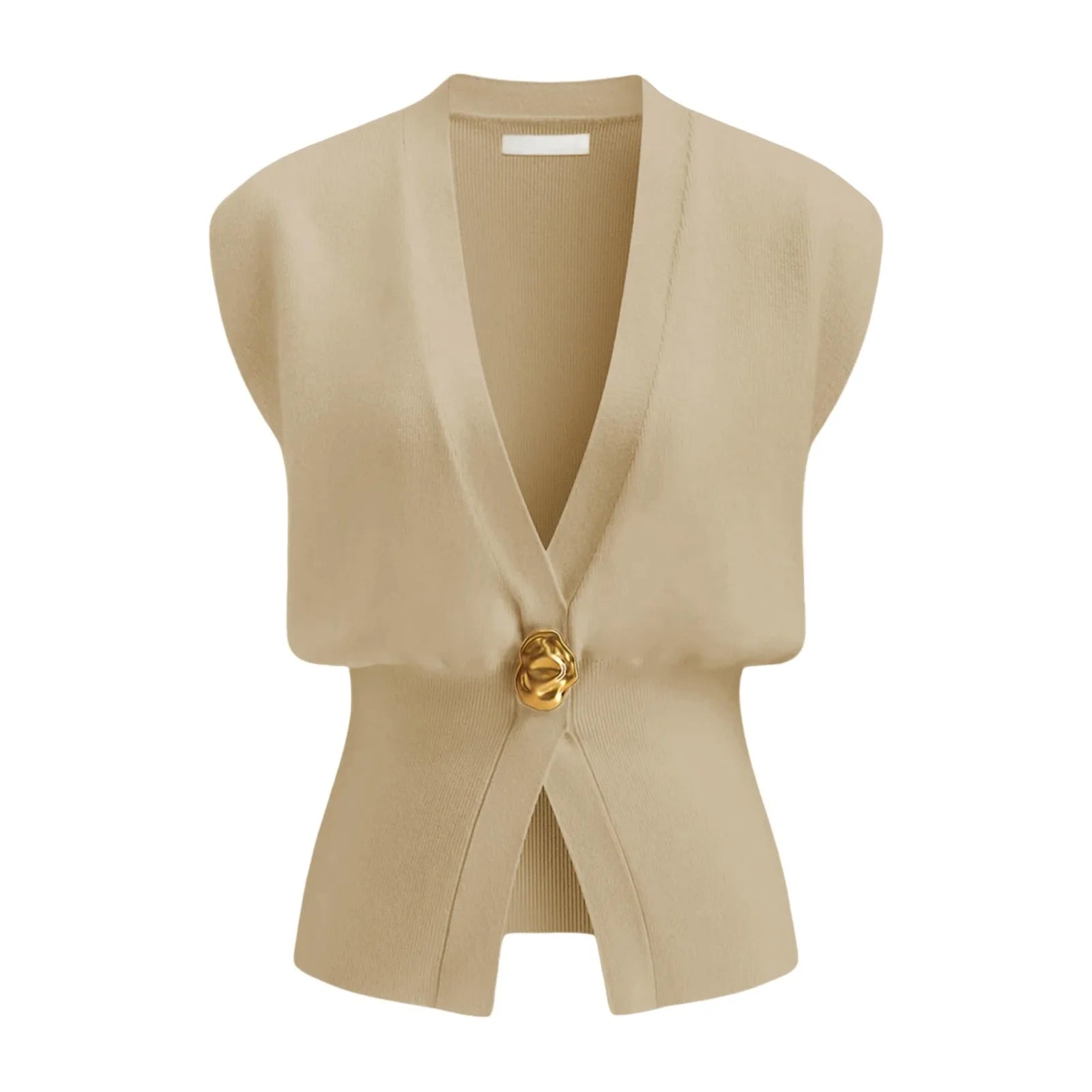 Pulloverweste mit V-Ausschnitt und Knopfleiste