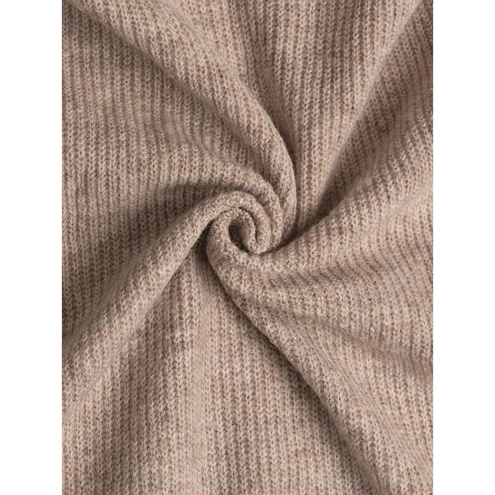 V-Ausschnitt Strickkleid